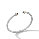 David Yurman Classic Cable Bracelet in Sterling Silver with 18ct Yellow Gold and Black Onyx - Size Large