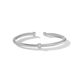 David Yurman Classic Cable Station Bracelet in Sterling Silver with Diamonds, 4mm