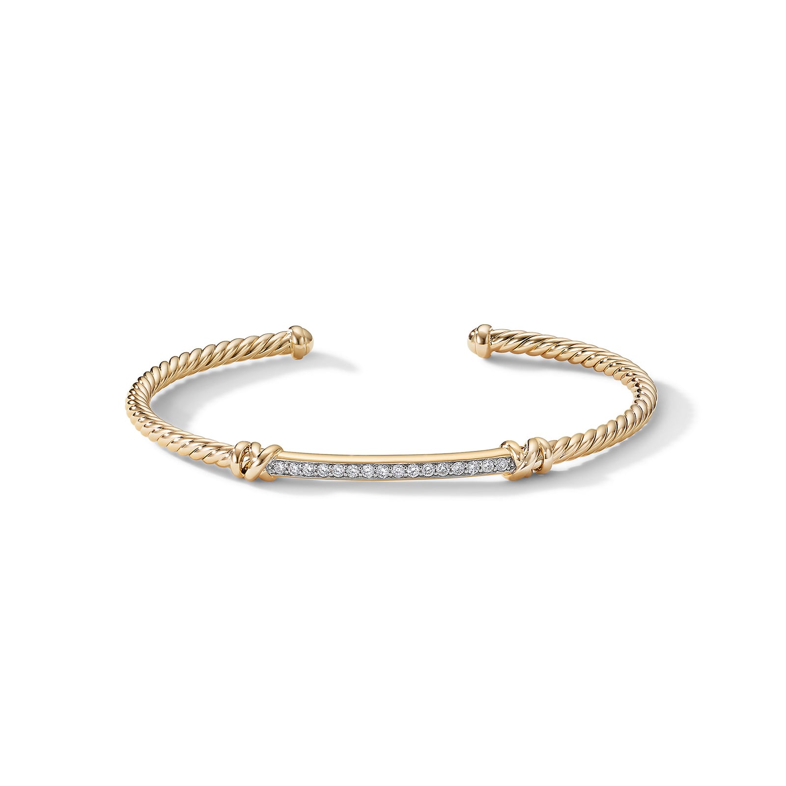 Petite Helena Cablespira® Station Bracelet in 18ct Yellow Gold with Diamonds - Size Medium