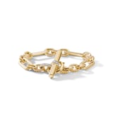 David Yurman Lexington Chain Bracelet in 18ct Yellow Gold with Diamonds, 9.8mm