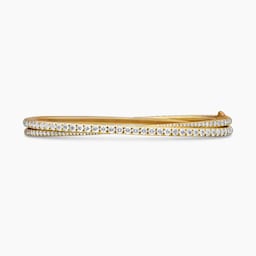 37900178 - Pavé Crossover Two Row Bracelet in 18ct Yellow Gold with Diamonds, 5.5mm