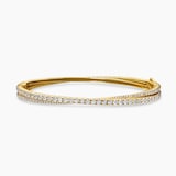 David Yurman Pavé Crossover Two Row Bracelet in 18ct Yellow Gold with Diamonds, 5.5mm