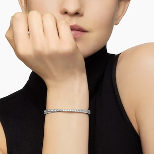 David Yurman Pavé Crossover Two Row Bracelet in 18ct White Gold with Diamonds, 5.5mm