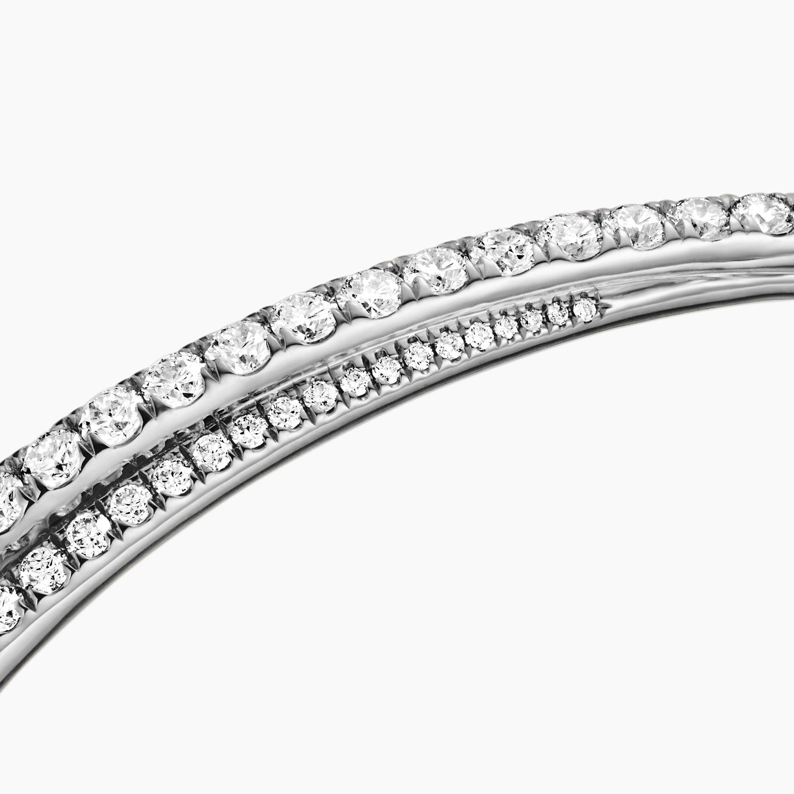David Yurman Pavé Crossover Two Row Bracelet in 18ct White Gold with Diamonds, 5.5mm David Yurman Pavé Crossover Two Row Bracelet in 18ct White Gold with Diamonds, 5.5mm