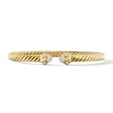 David Yurman Renaissance® Oval Cablespira Bracelet in 18ct Yellow Gold with Diamonds, 4.5mm