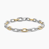 David Yurman DY Madison® Chain Bracelet in Sterling Silver with 18ct Yellow Gold - Size Medium