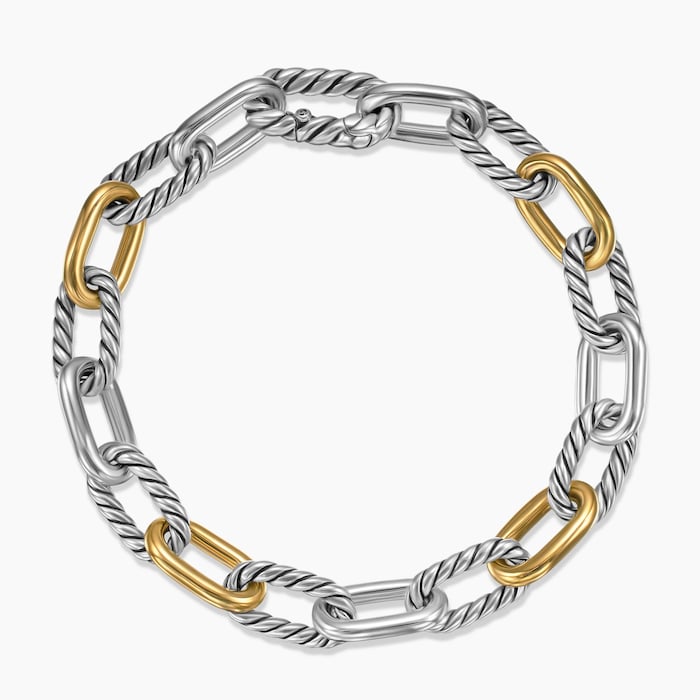 David Yurman DY Madison® Chain Bracelet in Sterling Silver with 18ct Yellow Gold, 8.5mm