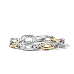 37900189 - DY Madison® Chain Bracelet in Sterling Silver with 18ct Yellow Gold, 11mm