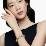 David Yurman DY Mercer™ Chain Bracelet in Sterling Silver with 18ct Yellow Gold and Diamonds, 25mm