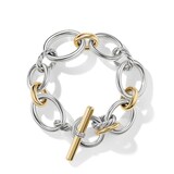David Yurman DY Mercer™ Chain Bracelet in Sterling Silver with 18ct Yellow Gold and Diamonds, 25mm