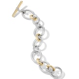 David Yurman DY Mercer™ Chain Bracelet in Sterling Silver with 18ct Yellow Gold and Diamonds, 25mm