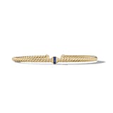 David Yurman Classic Cablespira® Station Bracelet in 18ct Yellow Gold with Pavé Blue Sapphires, 3mm