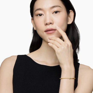 David Yurman Classic Cablespira® Station Bracelet in 18ct Yellow Gold with Pavé Emeralds, 3mm