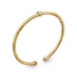 David Yurman Classic Cablespira® Station Bracelet in 18ct Yellow Gold with Diamonds, 3mm