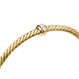 David Yurman Classic Cablespira® Station Bracelet in 18ct Yellow Gold with Diamonds, 3mm