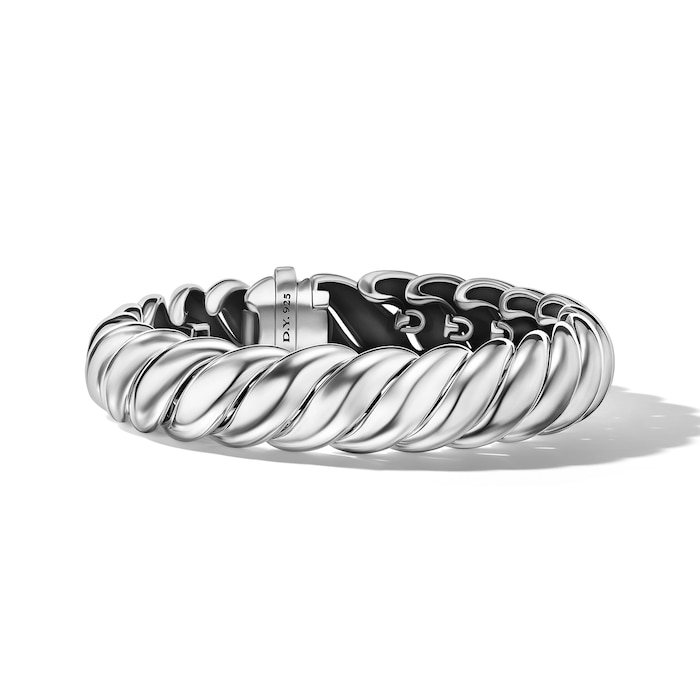 David Yurman Sculpted Cable Double Wrap Bracelet in Sterling Silver, 8.5mm