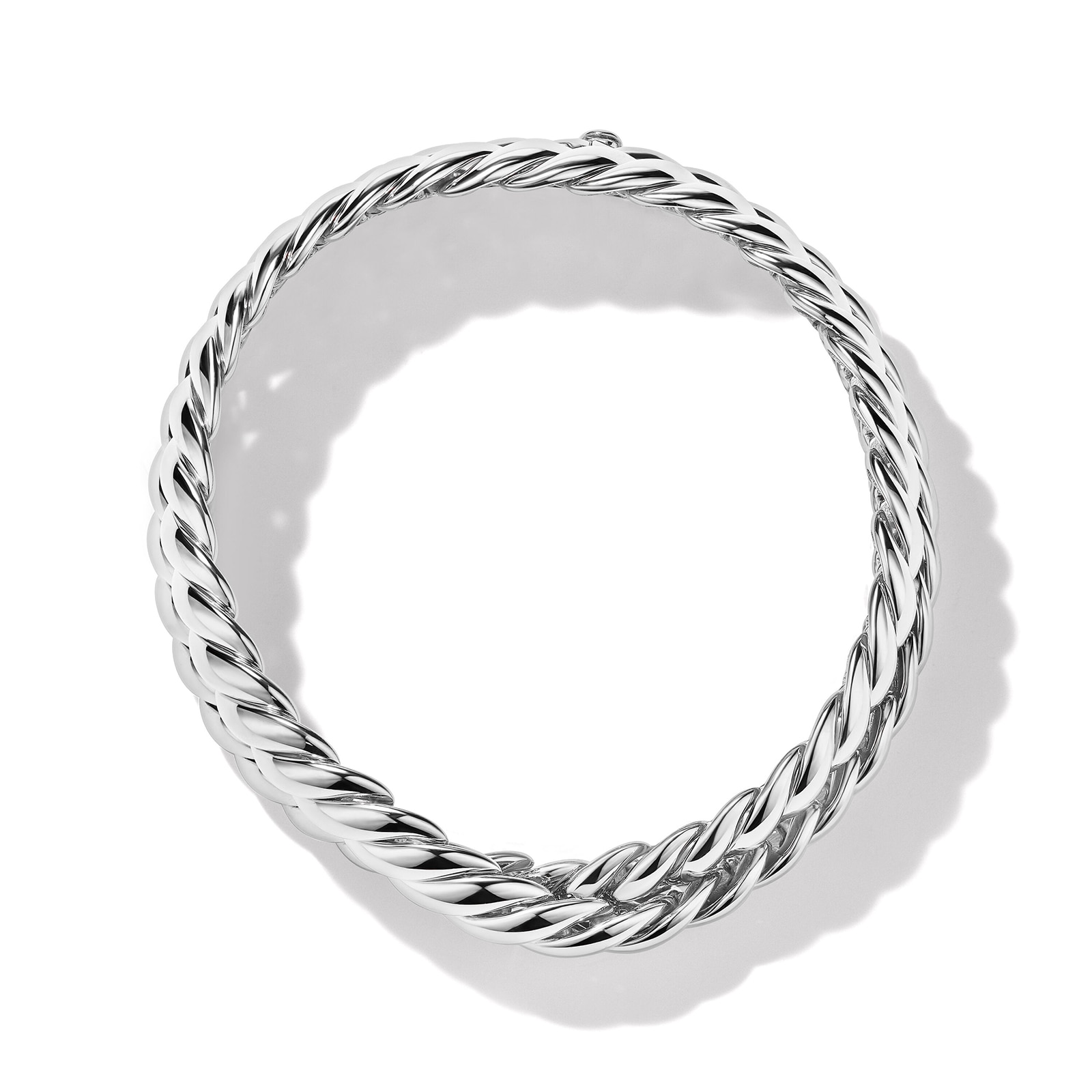 David Yurman Sculpted Cable Double Wrap Bracelet in Sterling Silver, 8.5mm