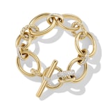 David Yurman DY Mercer™ Chain Bracelet in 18ct Yellow Gold with Diamonds, 25mm