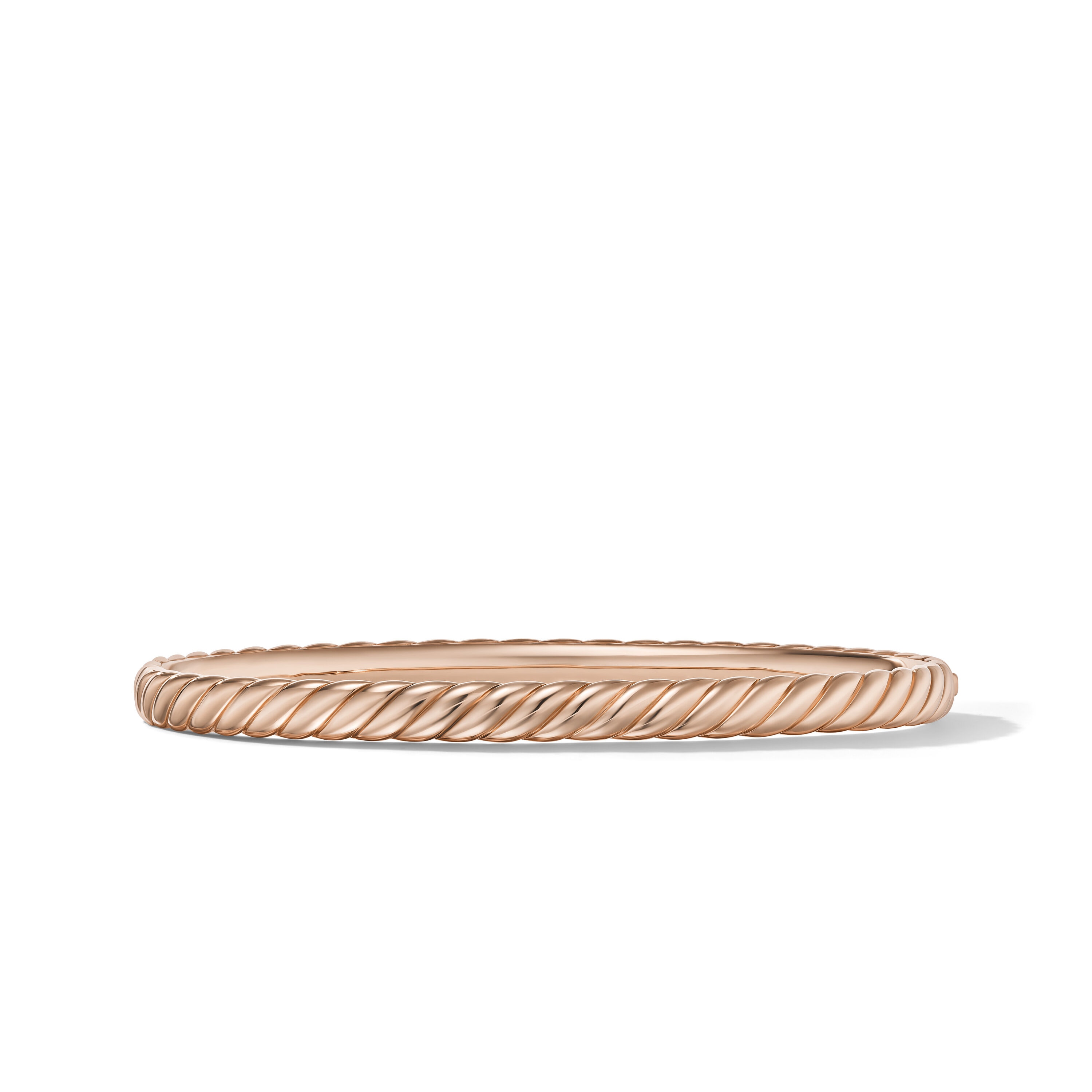 Sculpted Cable Bangle Bracelet in 18ct Rose Gold - Size Medium