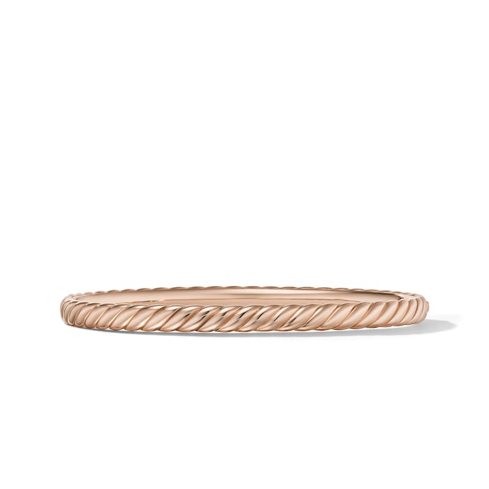 David Yurman Sculpted Cable Bangle Bracelet in 18ct Rose Gold, 4.6mm