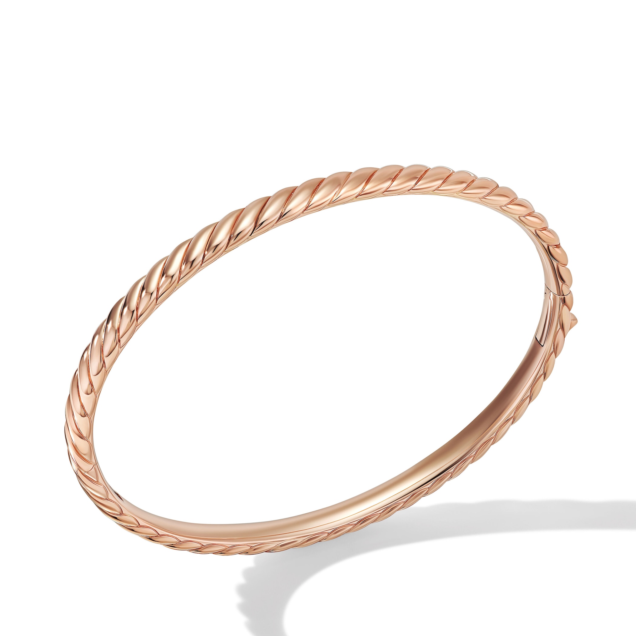David Yurman Sculpted Cable Bangle Bracelet in 18ct Rose Gold, 4.6mm David Yurman Sculpted Cable Bangle Bracelet in 18ct Rose Gold, 4.6mm
