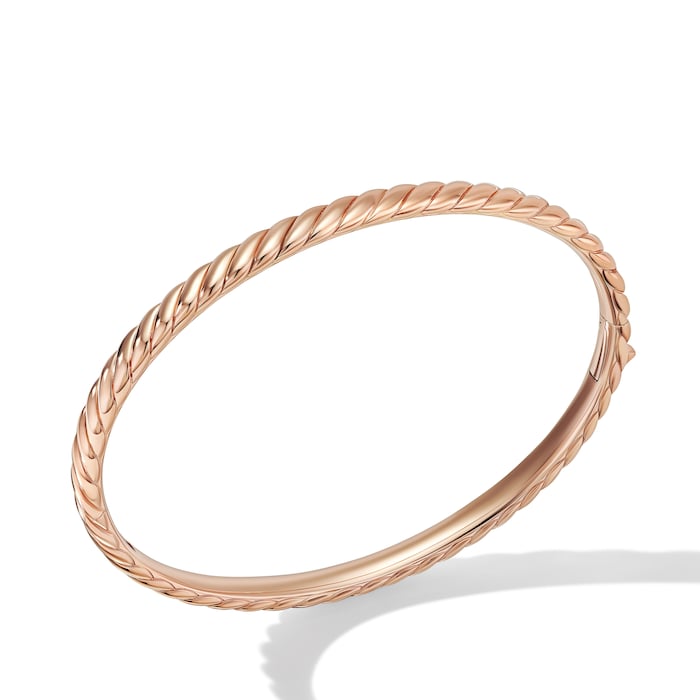 David Yurman Sculpted Cable Bangle Bracelet in 18ct Rose Gold, 4.6mm