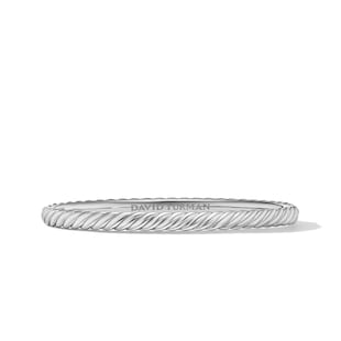 David Yurman Sculpted Cable Bangle Bracelet in 18ct White Gold, 4.6mm