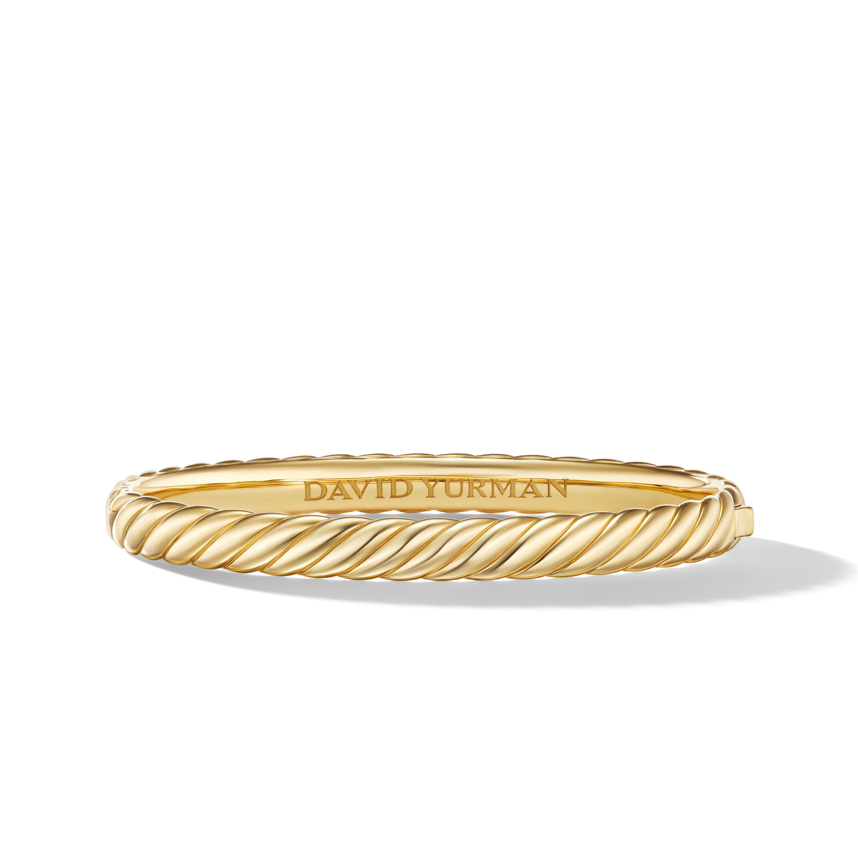 Sculpted Cable Bangle Bracelet in 18ct Yellow Gold - Size Medium