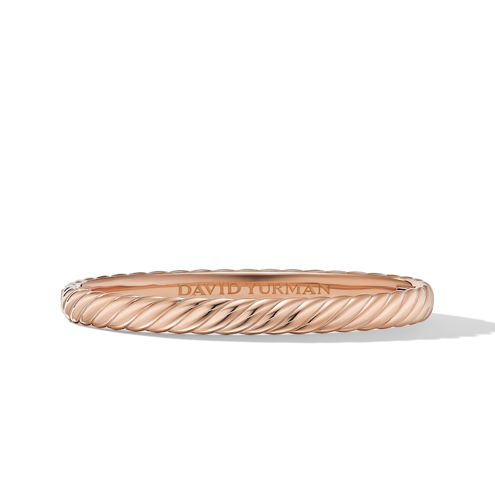 David Yurman Sculpted Cable Bangle Bracelet in 18ct Rose Gold, 6.2mm