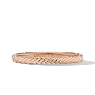 David Yurman Sculpted Cable Bangle Bracelet in 18ct Rose Gold, 6.2mm