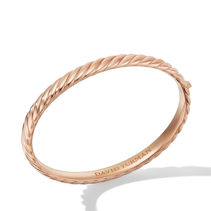 David Yurman Sculpted Cable Bangle Bracelet in 18ct Rose Gold, 6.2mm