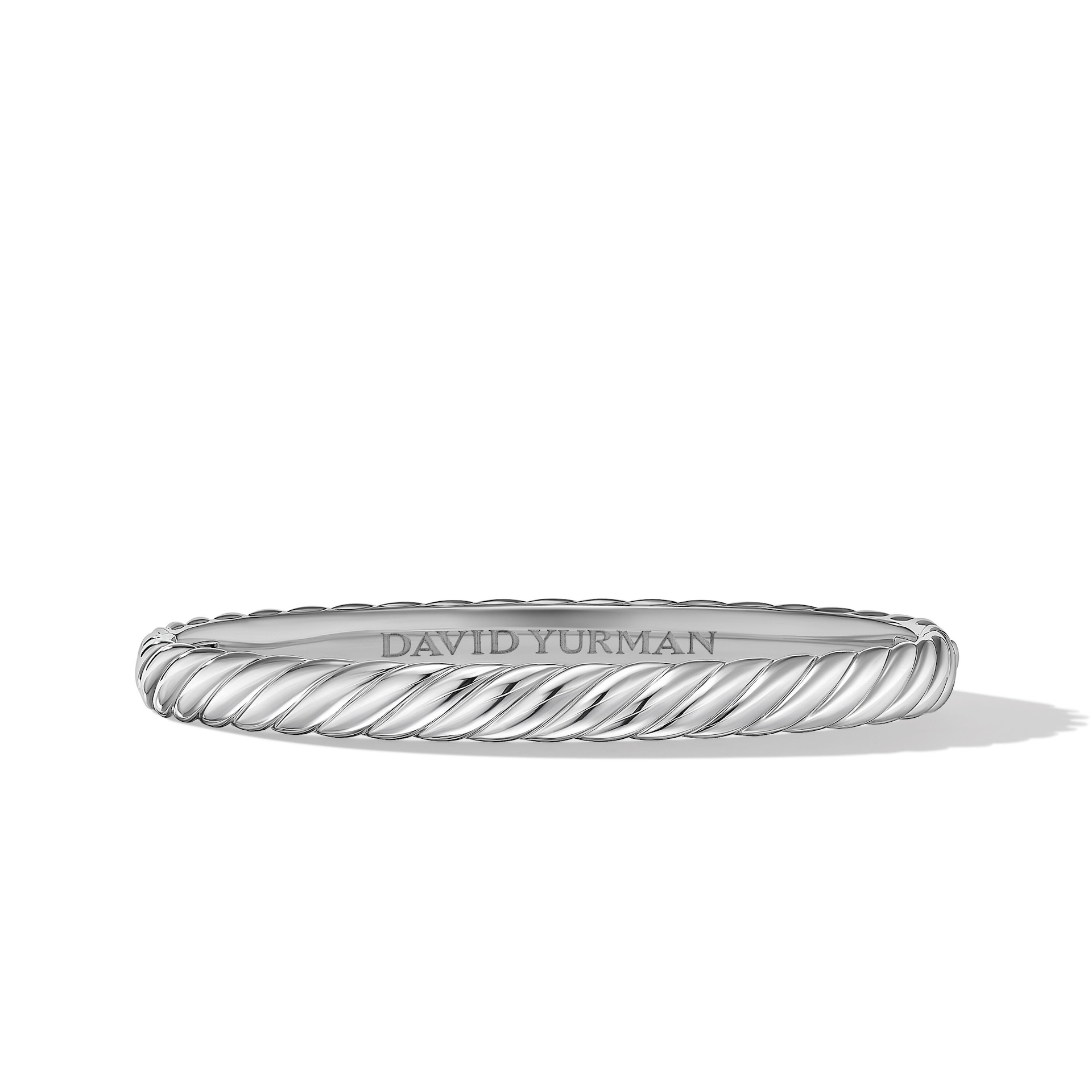 David Yurman Sculpted Cable Bangle Bracelet in 18ct White Gold, 6.2mm