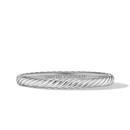 37900209 - Sculpted Cable Bangle Bracelet in 18ct White Gold, 6.2mm