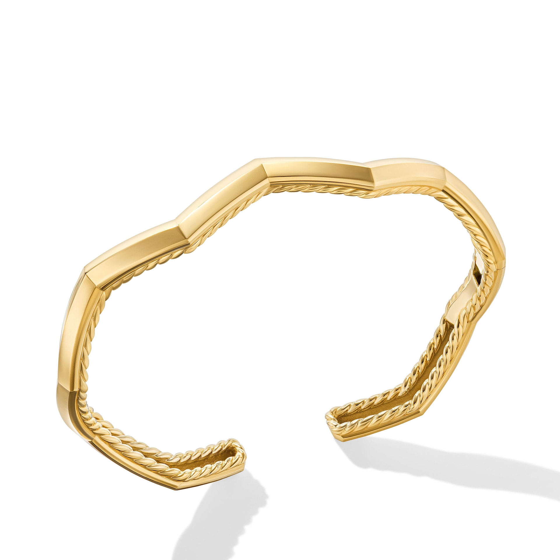 David Yurman Zig Zag Stax™ Cuff Bracelet in 18ct Yellow Gold, 5mm