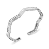 David Yurman Zig Zag Staxâ„¢ Cuff Bracelet in Sterling Silver with Diamonds - Ring Size Large