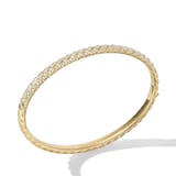 David Yurman Sculpted Cable Bangle Bracelet in 18ct Yellow Gold with Diamonds, 4.6mm