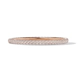 David Yurman Sculpted Cable Bangle Bracelet in 18ct Rose Gold with Diamonds - Size Small
