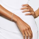 David Yurman Sculpted Cable Bangle Bracelet in 18ct Rose Gold with Diamonds - Size Small