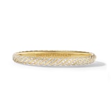 David Yurman Sculpted Cable Bangle Bracelet in 18ct Yellow Gold with Diamonds, 6.2mm