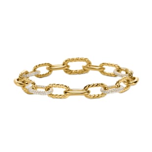 David Yurman DY Madison® Chain Bracelet in 18ct Yellow Gold with Diamonds, 8.5mm