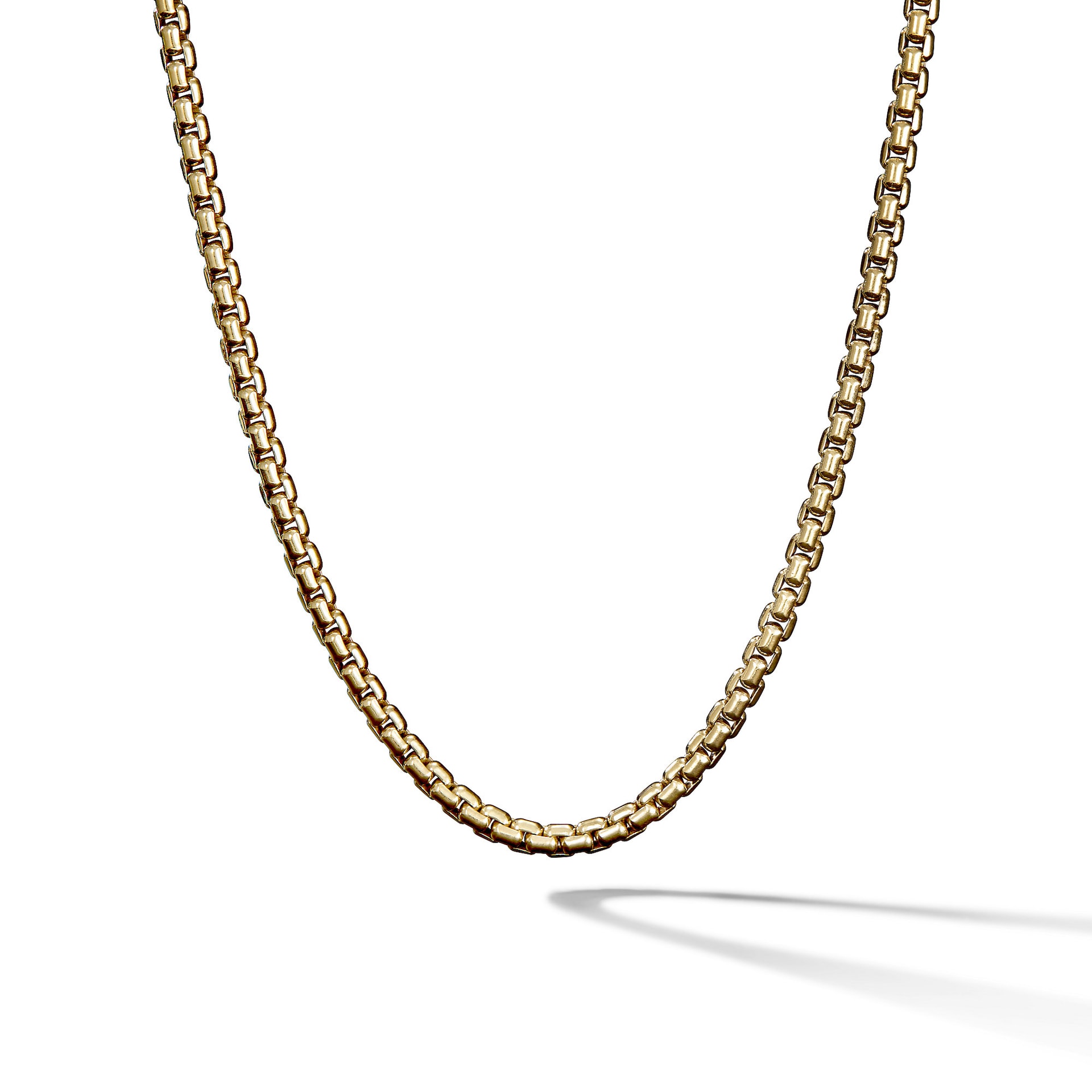 David Yurman Box Chain Necklace in 18ct Yellow Gold, 3.4mm