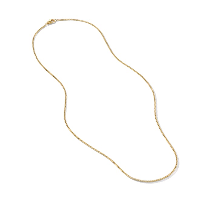 David Yurman Box Chain Necklace in 18ct Yellow Gold, 1.7mm