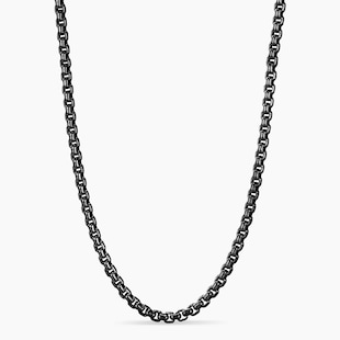 David Yurman Box Chain Necklace in Darkened Stainless Steel, 4mm