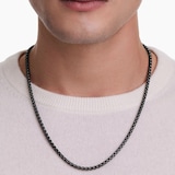 David Yurman Box Chain Necklace in Darkened Stainless Steel, 4mm