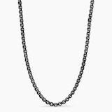 David Yurman Box Chain Necklace in Darkened Stainless Steel, 4mm