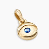 David Yurman Evil Eye Amulet in 18ct Yellow Gold with Blue Sapphire, 14.5mm