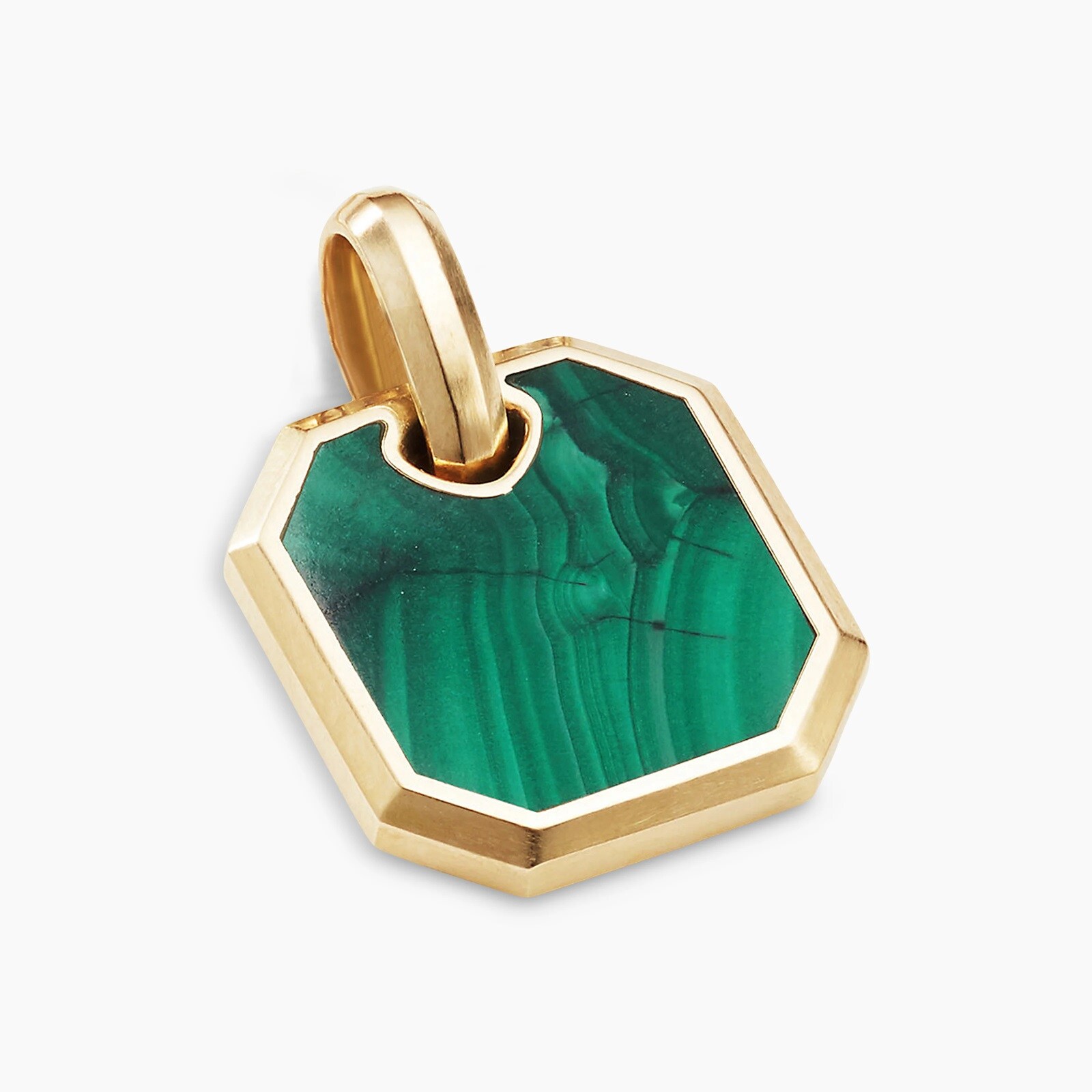 Roman Amulet in 18ct Yellow Gold with Malachite, 15mm