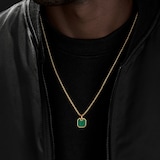 David Yurman Roman Amulet in 18ct Yellow Gold with Malachite, 15mm