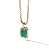 David Yurman Roman Amulet in 18ct Yellow Gold with Malachite, 15mm