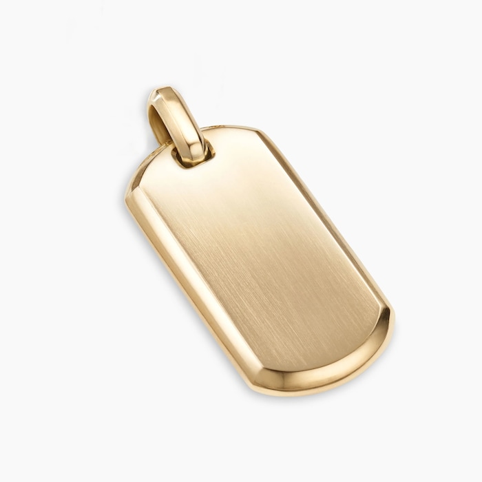 David Yurman Chevron Tag in 18ct Yellow Gold, 35mm